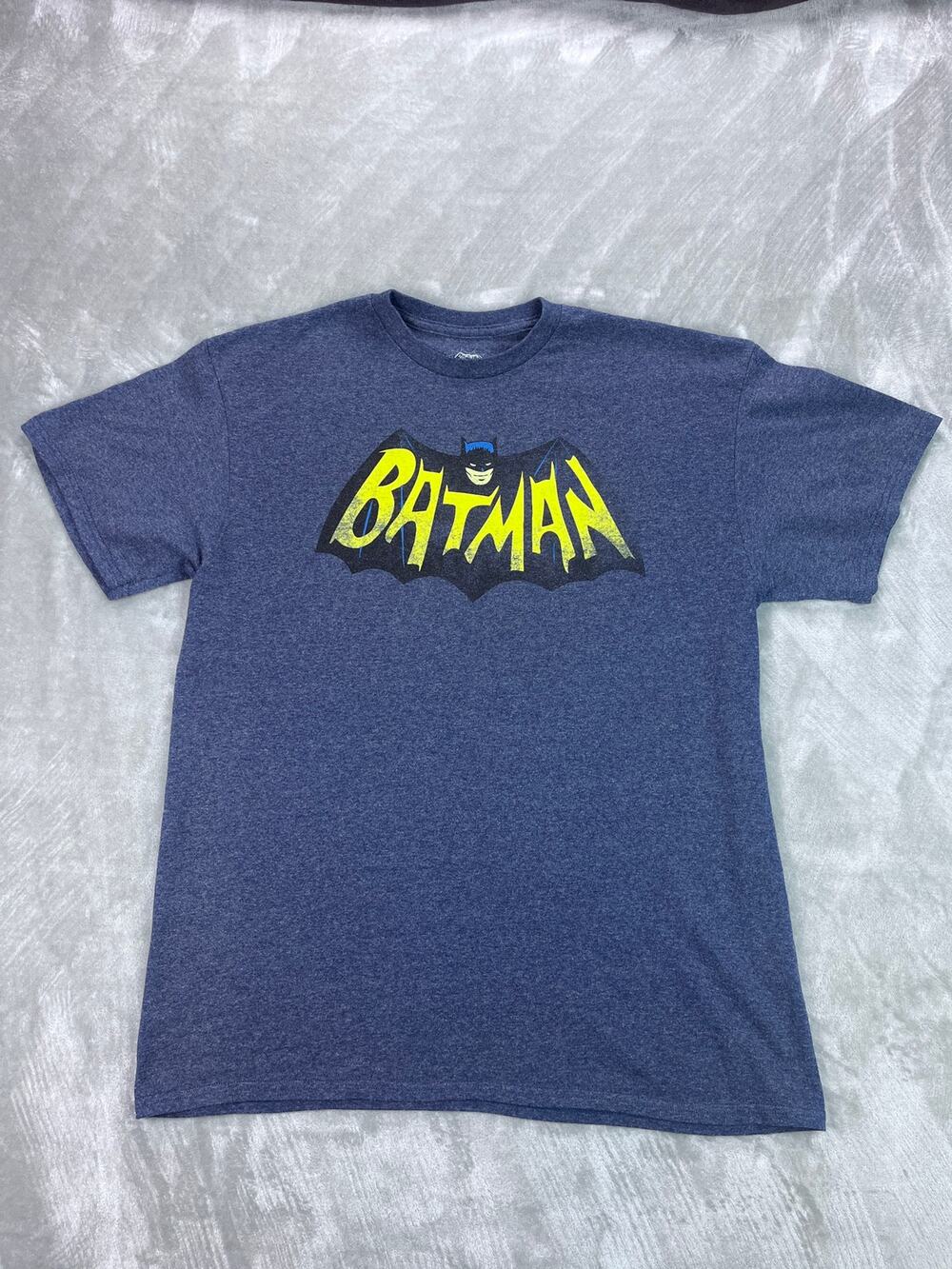 Batman Classic TV Logo Graphic Tee Heather Navy L